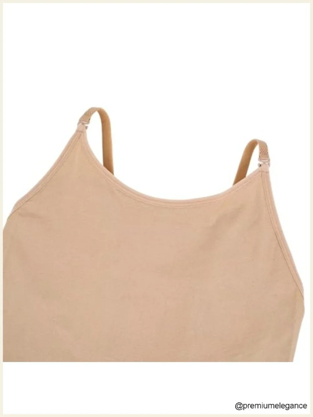 Nude Camisole Leotard for Dance with Clear Straps, Stretchy Bodysuit, Medium